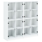 Bookcase with Doors White 136x37x142 cm Engineered Wood - Front View
