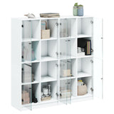 Bookcase with Doors White 136x37x142 cm Engineered Wood - Top-Down View