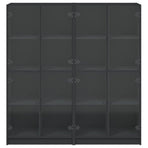 Bookcase with Doors Black 136x37x142 cm Engineered Wood