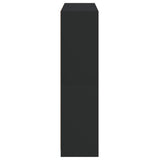 Bookcase with Doors Black 136x37x142 cm Engineered Wood - Low Angle