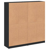 Bookcase with Doors Black 136x37x142 cm Engineered Wood - Extra Image