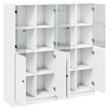 Bookcase with Doors White 136x37x142 cm Engineered Wood