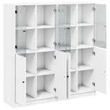 Bookcase with Doors White 136x37x142 cm Engineered Wood - Rear View