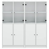 Bookcase with Doors White 136x37x142 cm Engineered Wood