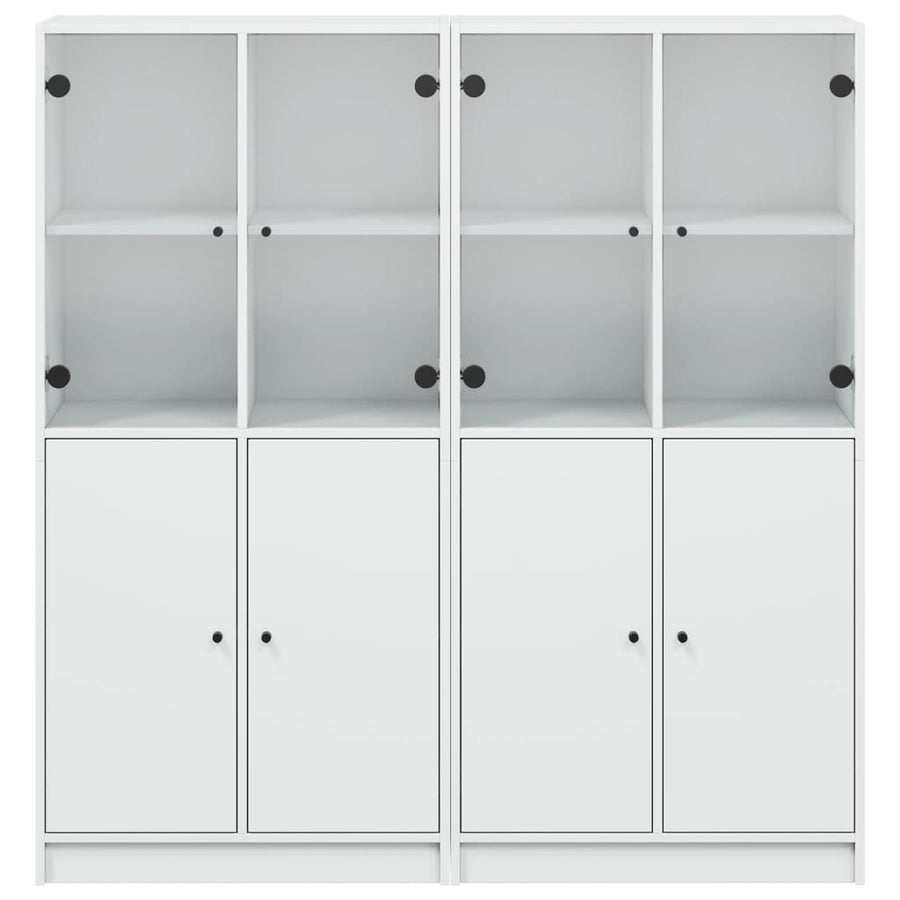 Bookcase with Doors White 136x37x142 cm Engineered Wood