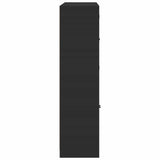 Bookcase with Doors Black 136x37x142 cm Engineered Wood