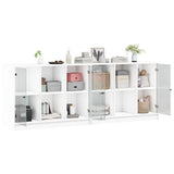 Bookcase with Doors White 204x37x75 cm Engineered Wood - Top-Down View