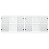 Bookcase with Doors White 204x37x75 cm Engineered Wood - Rear View