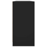 Bookcase with Doors Black 204x37x75 cm Engineered Wood