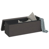 Storage Bench Foldable Dark Grey Faux Linen - Top-Down View