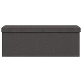 Storage Bench Foldable Dark Grey Faux Linen