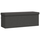 Storage Bench Foldable Dark Grey Faux Linen