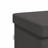 Storage Bench Foldable Dark Grey Faux Linen - Extra Image