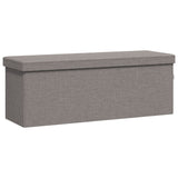 Storage Bench Foldable Light Grey Faux Linen - Front View