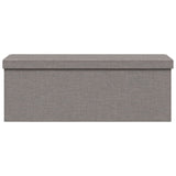 Storage Bench Foldable Light Grey Faux Linen - 45-Degree Angle