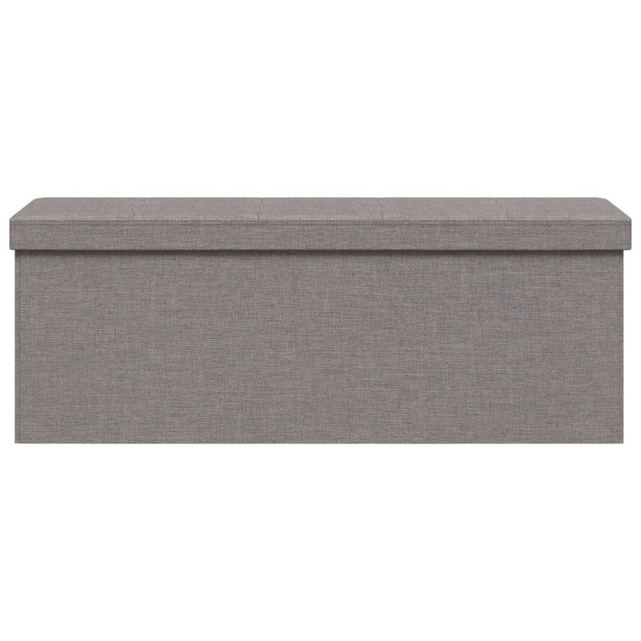 Storage Bench Foldable Light Grey Faux Linen