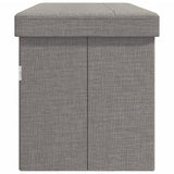 Storage Bench Foldable Light Grey Faux Linen - Rear View