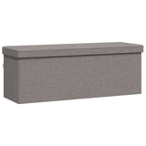 Storage Bench Foldable Light Grey Faux Linen - Close-Up Angle