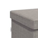 Storage Bench Foldable Light Grey Faux Linen - Extra Image