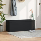 Storage Bench Foldable Black PVC - Side View