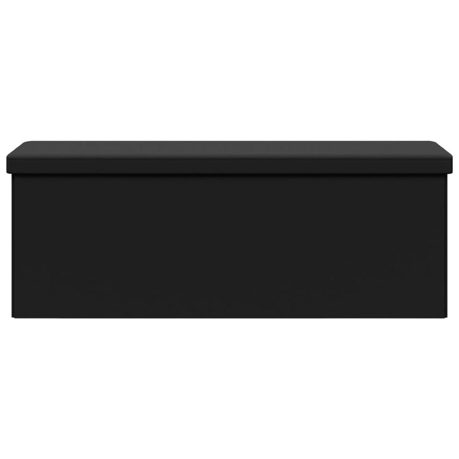 Storage Bench Foldable Black PVC