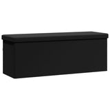 Storage Bench Foldable Black PVC - Close-Up Angle