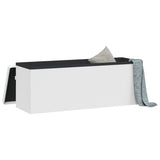 Storage Bench Foldable White PVC - Top-Down View