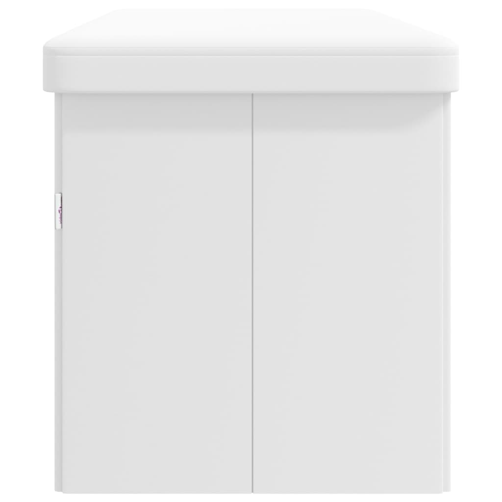 Storage Bench Foldable White PVC