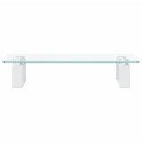 Monitor Stand White 40x20x8 cm Tempered Glass and Metal - Top-Down View