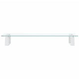 Monitor Stand White 60x20x8 cm Tempered Glass and Metal