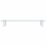 Monitor Stand White 60x20x8 cm Tempered Glass and Metal - Top-Down View