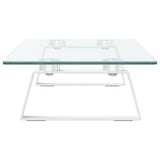Monitor Stand White 60x20x8 cm Tempered Glass and Metal