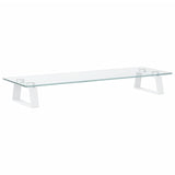 Monitor Stand White 60x20x8 cm Tempered Glass and Metal - Rear View