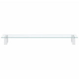Monitor Stand White 80x20x8 cm Tempered Glass and Metal