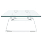 Monitor Stand White 80x20x8 cm Tempered Glass and Metal
