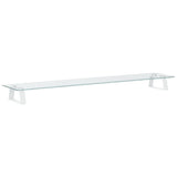 Monitor Stand White 100x20x8 cm Tempered Glass and Metal
