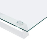 Monitor Stand White 100x20x8 cm Tempered Glass and Metal