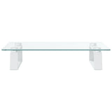 Monitor Stand White 40x35x8 cm Tempered Glass and Metal
