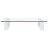 Monitor Stand White 40x35x8 cm Tempered Glass and Metal - Top-Down View