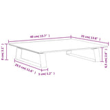 Monitor Stand White 40x35x8 cm Tempered Glass and Metal