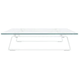 Monitor Stand White 60x35x8 cm Tempered Glass and Metal