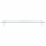 Monitor Stand White 80x35x8 cm Tempered Glass and Metal - Top-Down View