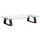 Monitor Stand Black 40x20x8 cm Tempered Glass and Metal - Front View