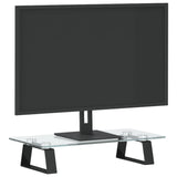 Monitor Stand Black 40x20x8 cm Tempered Glass and Metal - Side View