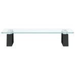 Monitor Stand Black 40x20x8 cm Tempered Glass and Metal