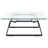 Monitor Stand Black 40x20x8 cm Tempered Glass and Metal - 45-Degree Angle