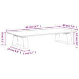 Monitor Stand Black 40x20x8 cm Tempered Glass and Metal