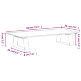 Monitor Stand Black 40x20x8 cm Tempered Glass and Metal - Low Angle