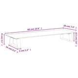 Monitor Stand Black 60x20x8 cm Tempered Glass and Metal
