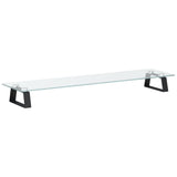 Monitor Stand Black 80x20x8 cm Tempered Glass and Metal - Front View